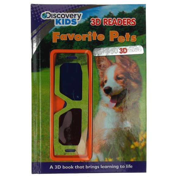 Discovery Kids Favorite Pets 3D Readers Lot 2 Over 50 3D Stickers Book Dogs Cats - Picture 2 of 3